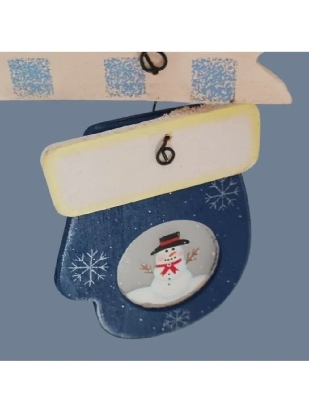 Christmas Welcome Wall Hanging w/Snowman Tree & Stocking  Holiday Décor
